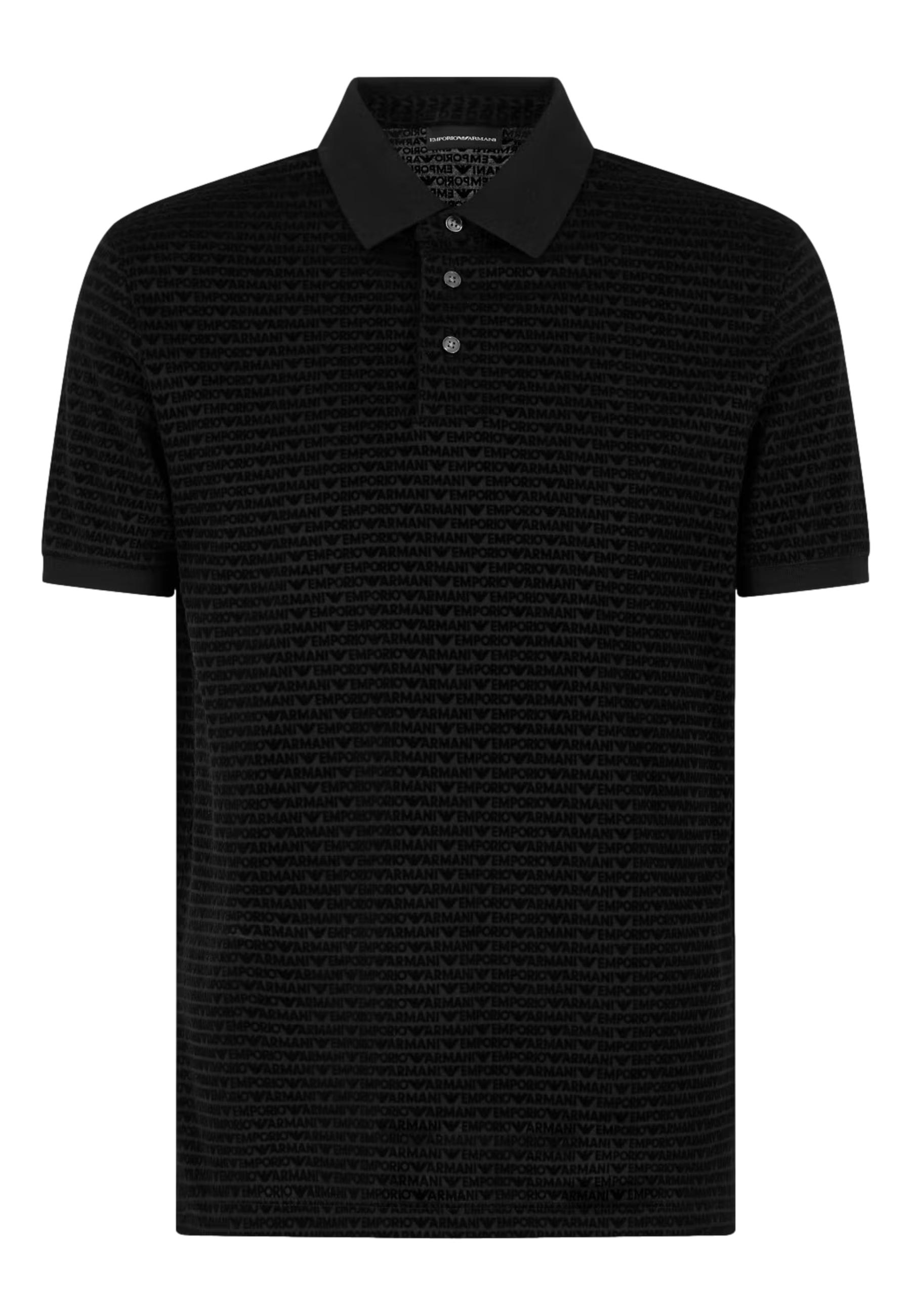 LYOCELL BLEND JERSEY POLO SHIRT WITH ALL OVER FLOCK LETTERINGV